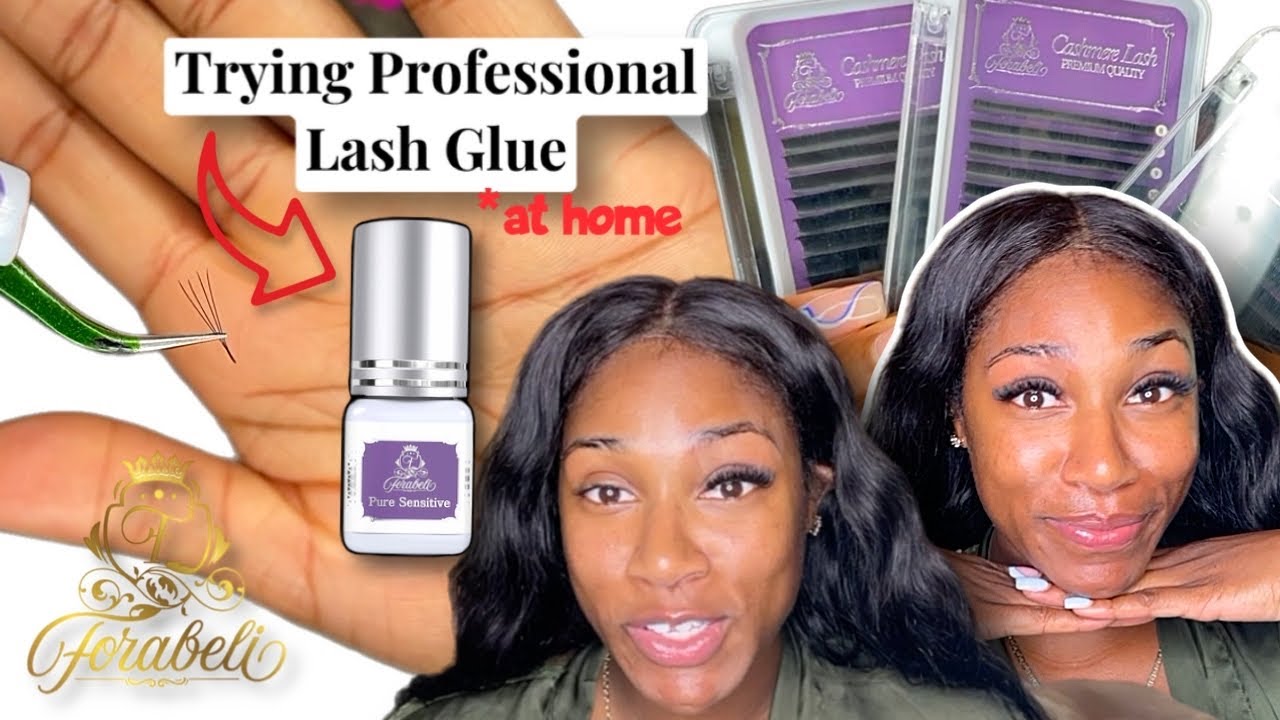 ⚠️**MUST WATCH⚠️ Trying Professional Lash Glue AT HOME 🫣 | Forabeli Lash Glue Review