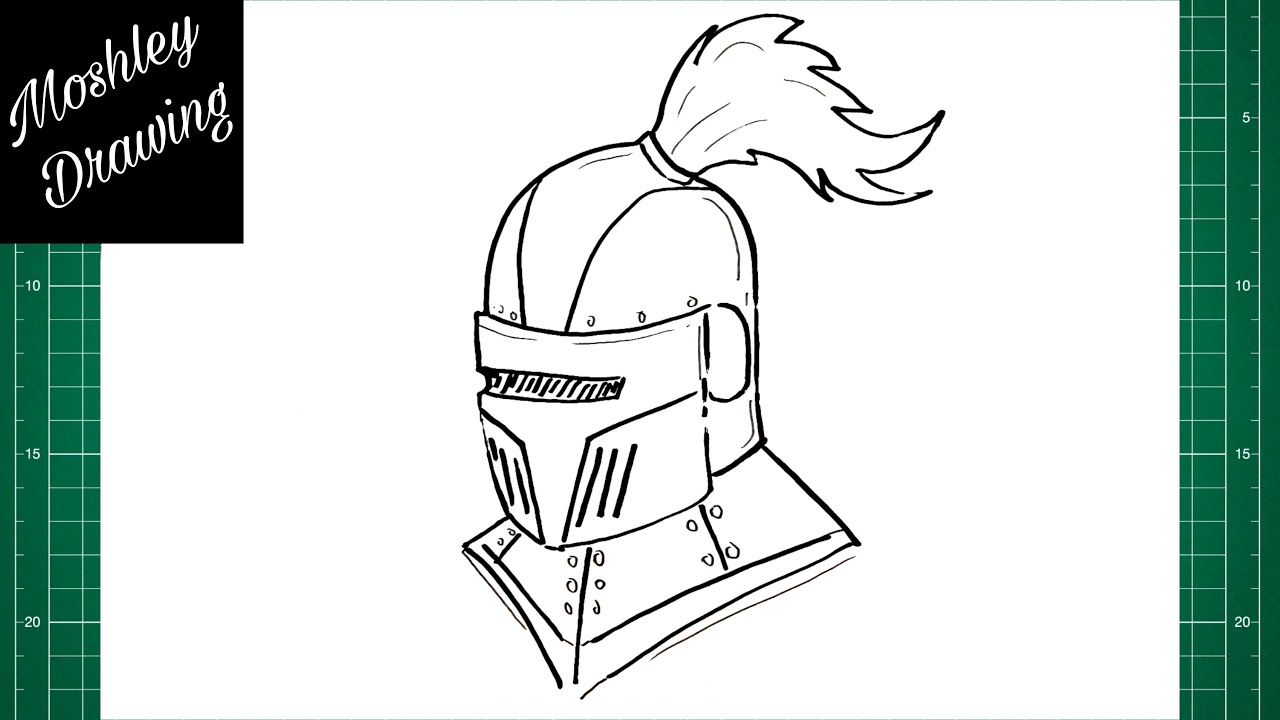 How to Draw a Knight Helmet Easy Step by Step