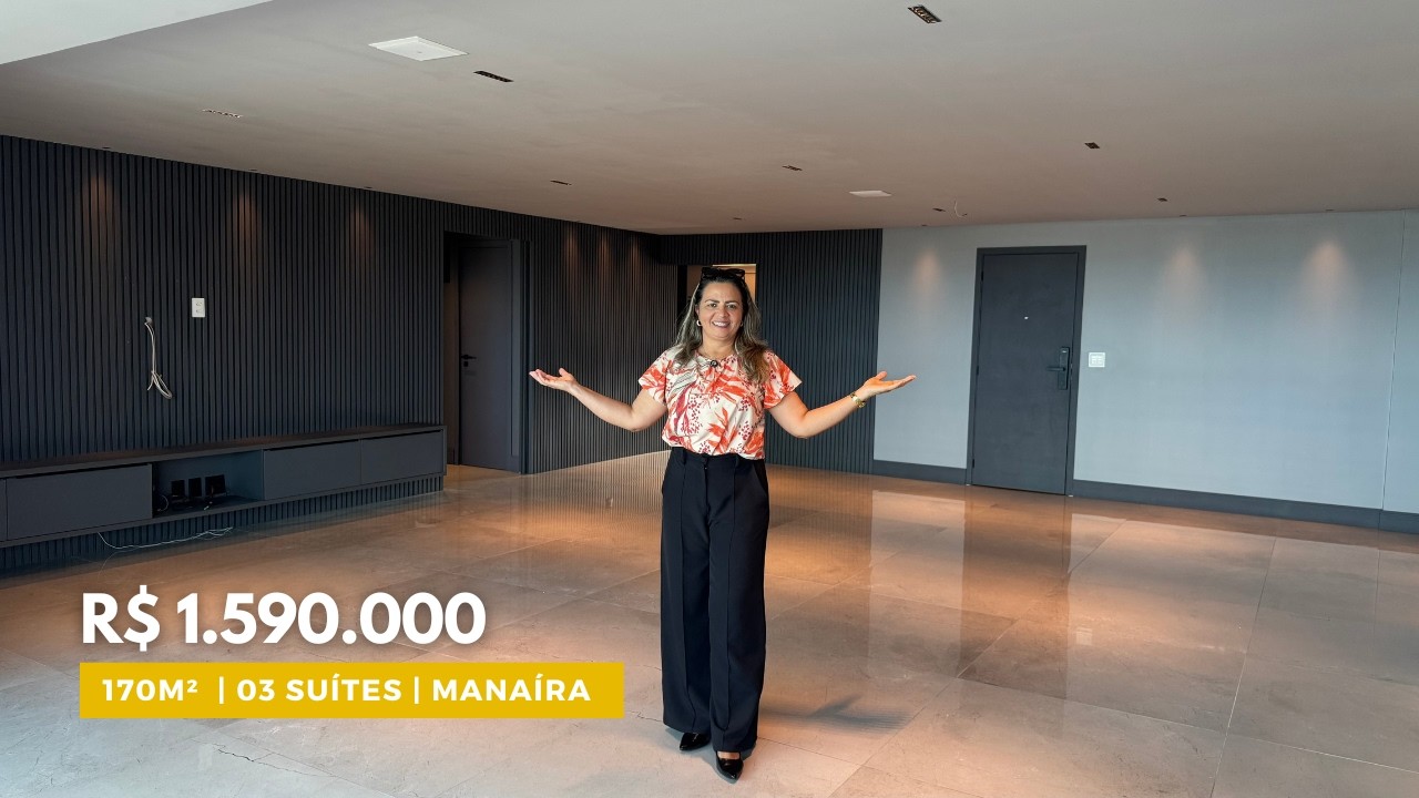AMPLO APARTAMENTO COM 03 SUÍTES EM MANAÍRA POR R$ 1.6M EM JOÃO PESSOA-PB