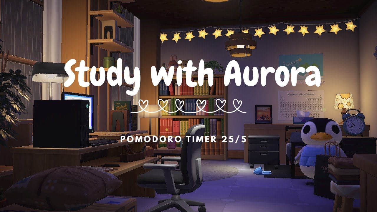 Study With Aurora | Rainy Night Animal Crossing Study & Sleep 🌧️🌙
