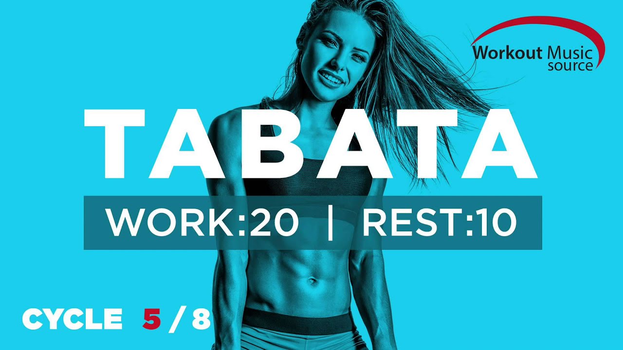 Источник музыки для тренировки // Цикл TABATA 5/8 с голосовыми подсказками (работа: 20 секунд | о...