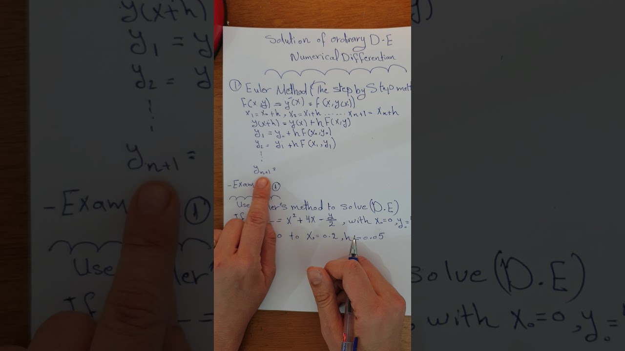 التحليل العددي/المرحلة الثانية/ حل المعادلات التفاضلية عدديا/المحاضرة الرابعة -الجزء الاول