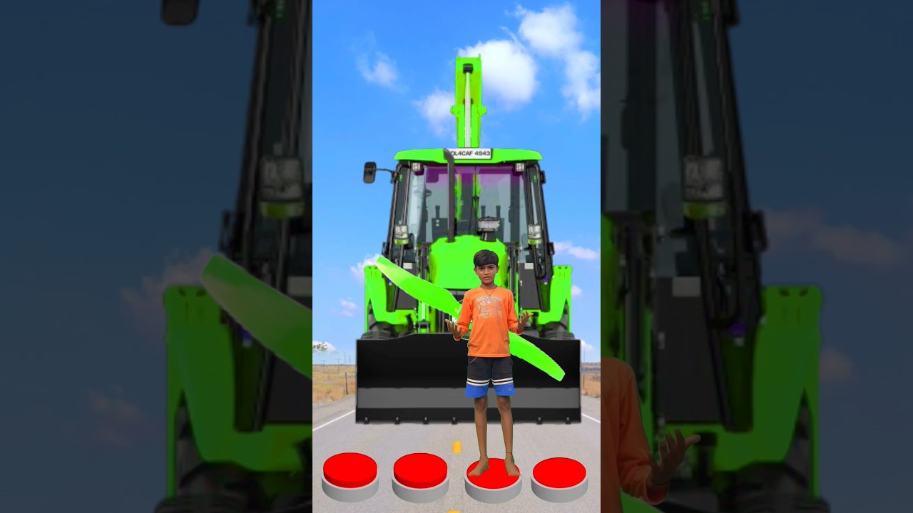 I Janp on battan to Jcb, buldozer, tekar,tark_ vfx magic video #shorts #magic #youtubeshorts