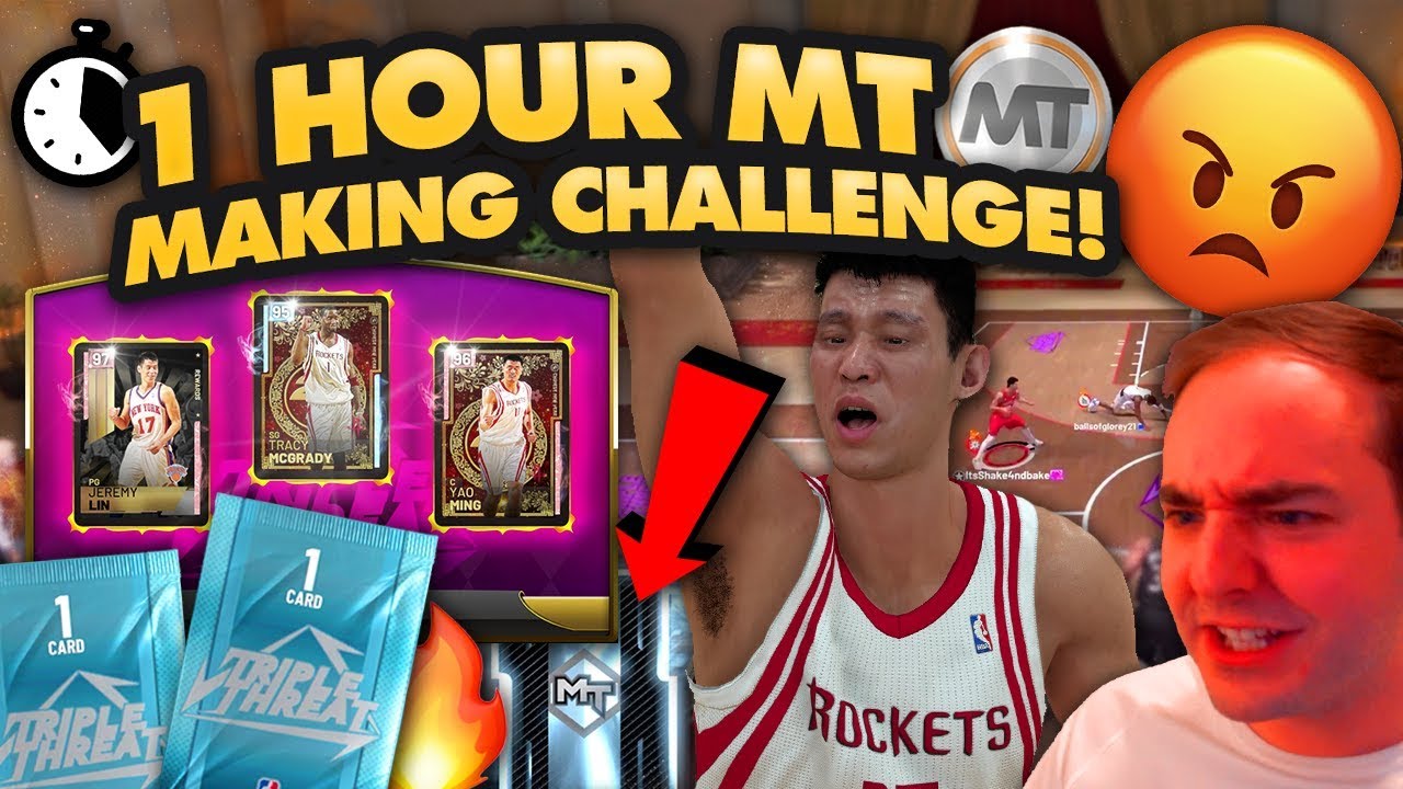 NBA 2K19 My Team ONE HOUR MT MAKING TRIPLE THREAT CHALLENGE! WOAH DIAMOND PACK OMG!!!