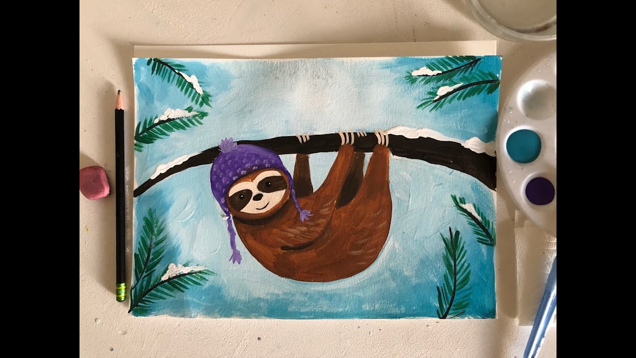 WINTER SLOTH by Viridian Art