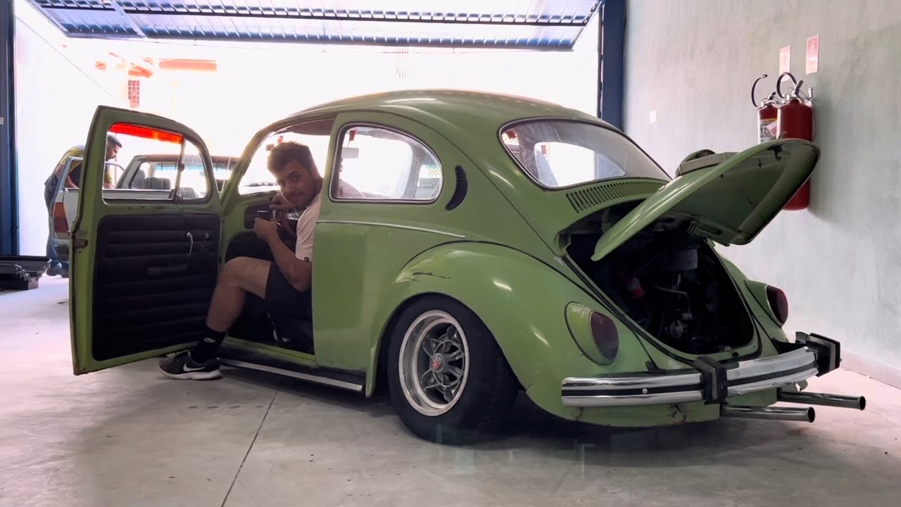 FUSCA VERDE HIPPIE PATINA NAS CASTELINHO