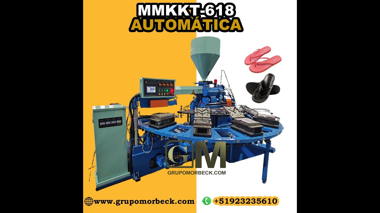 MÁQUINA INYECTORA ROTATIVA PARA FABRICAR SANDÁLIAS ETC.