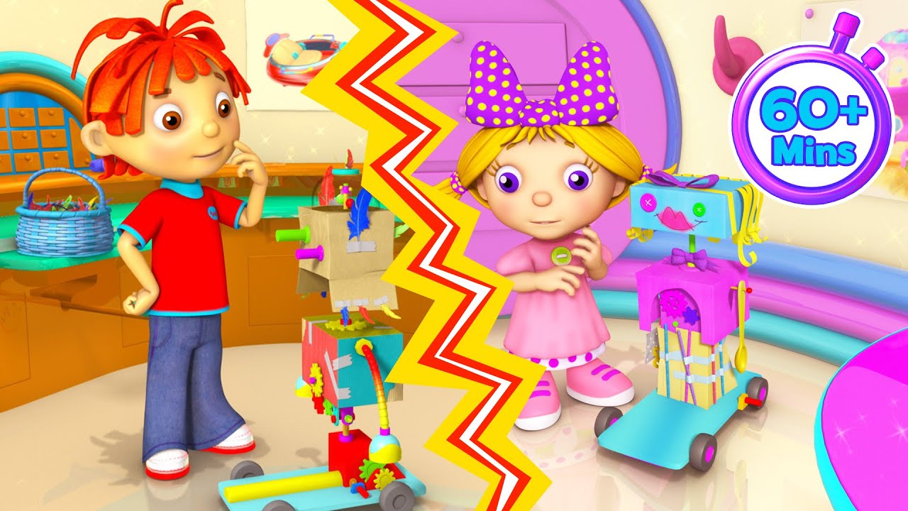 دنيا روزي | كارتون للأطفال مدته 60 دقيقة | معركة الروبوتات اللعبة - من سيفوز؟ 🤖 | Spacetoon