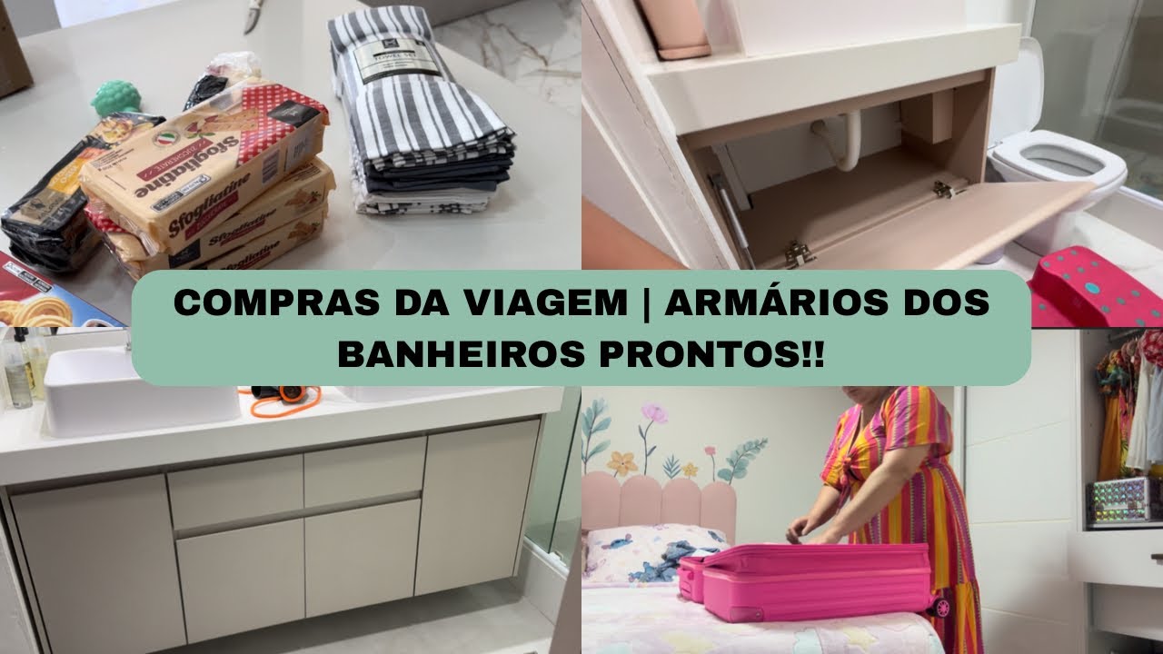 FICARAM LINDOS OS BANHEIROS COM ARMÁRIO | COMPRAS DA VAIGEM E VOLTANDO A ROTINA ❤️