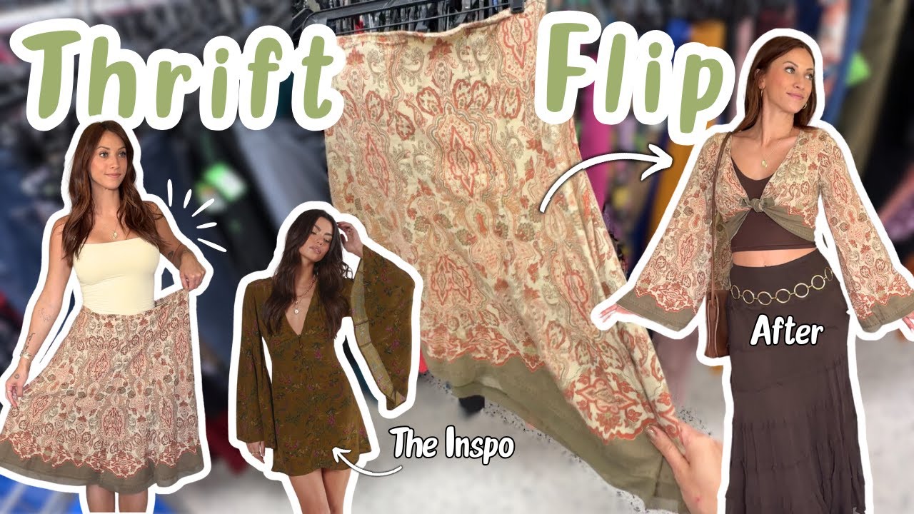 DIY Boho Top from a THRIFTED Skirt | Fashion Makeover