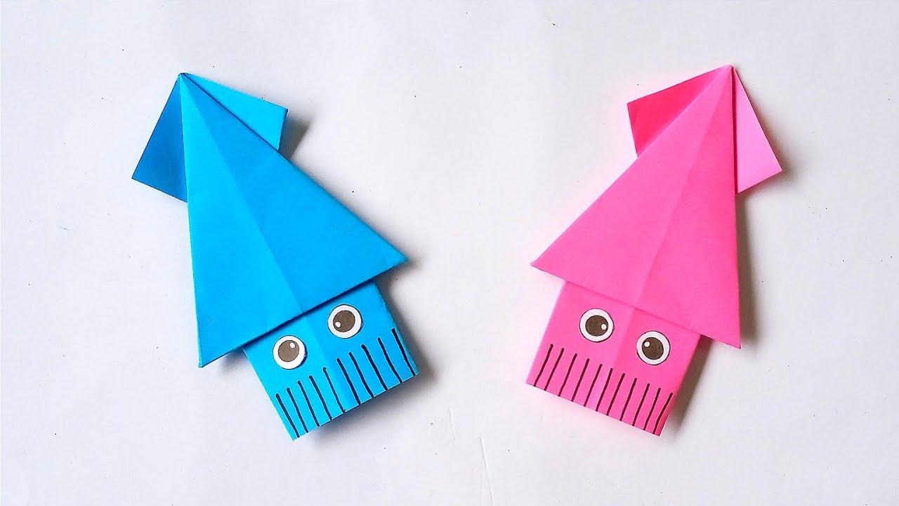 Tutorial Membuat Origami Cumi-cumi | Origami Squid | Origami Hewan Laut