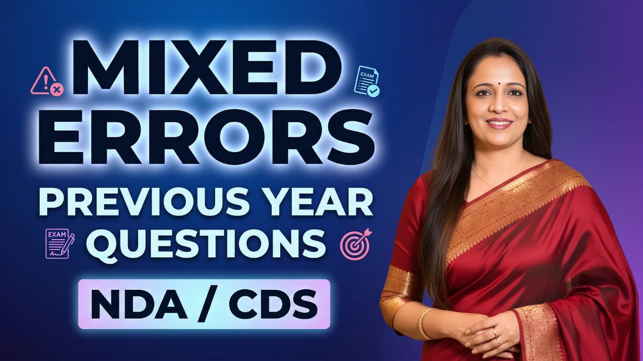 Spotting Errors Asked in NDA / CDS | Previous Year Paper | English With Rani Ma'am
