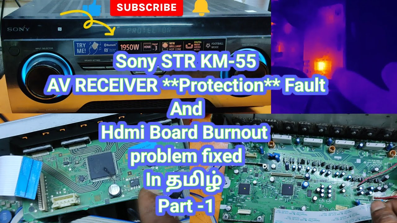SONY STR KM-55 AVReceiver Protector Fault Fixed and HDMI Board Burned out problem solved #sony #fix