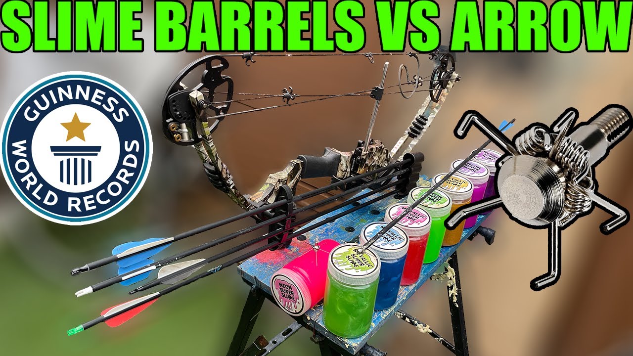 Watch This Unbelievable World Record Shot! Slime Barrels Vs Arrow!