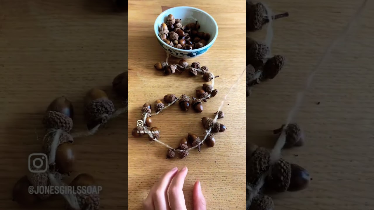 Easy peasy acorn garland #acorns #forager #diy #fall #falldecor #craft #autumn