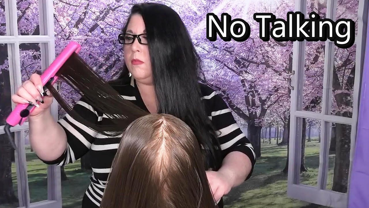 ASMR Hair Straightening Compilation (NO TALKING) Hair Salon Roleplay