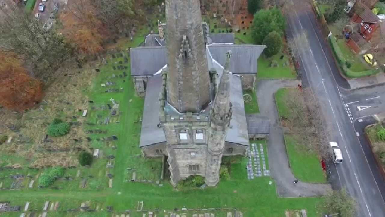 St Pauls Church, Kersal Moor, Salford 01 with a drone in 4K