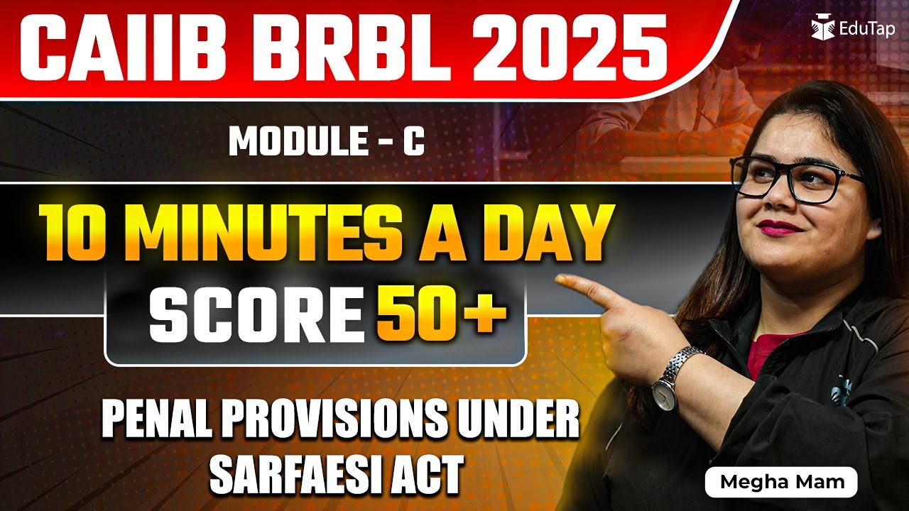 CAIIB BRBL Online Free Classes 2025 | CAIIB BRBL Module C  Penal Provisions Under SARFAESI Act