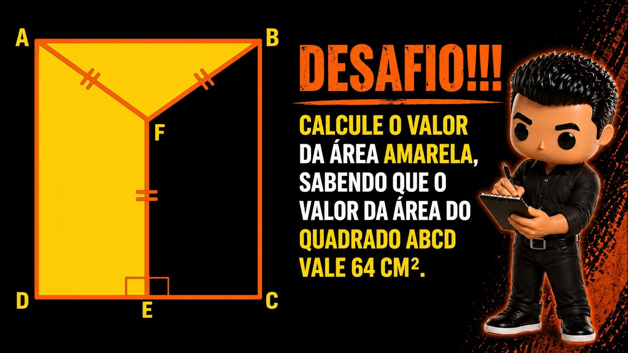 😱 DESAFIO DE GEOMETRIA | Calcule a Área Amarela | Mestre dos Macetes