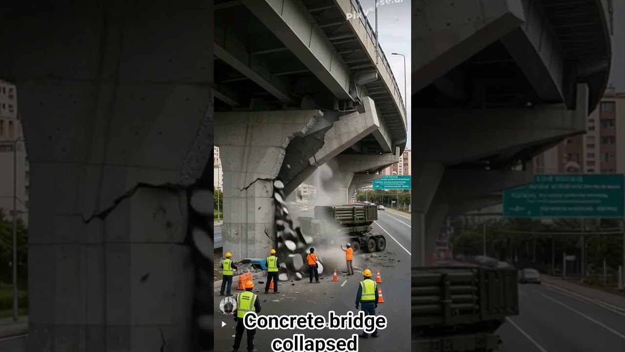 Concrete bridge collapsed #shorts #viral #trending #youtubeshorts