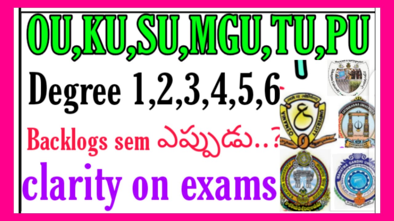 Degree Exam Updates//Ts all universities Degree exams2021//fee notification//ou,Ku,su,mgu,ou,Tu//
