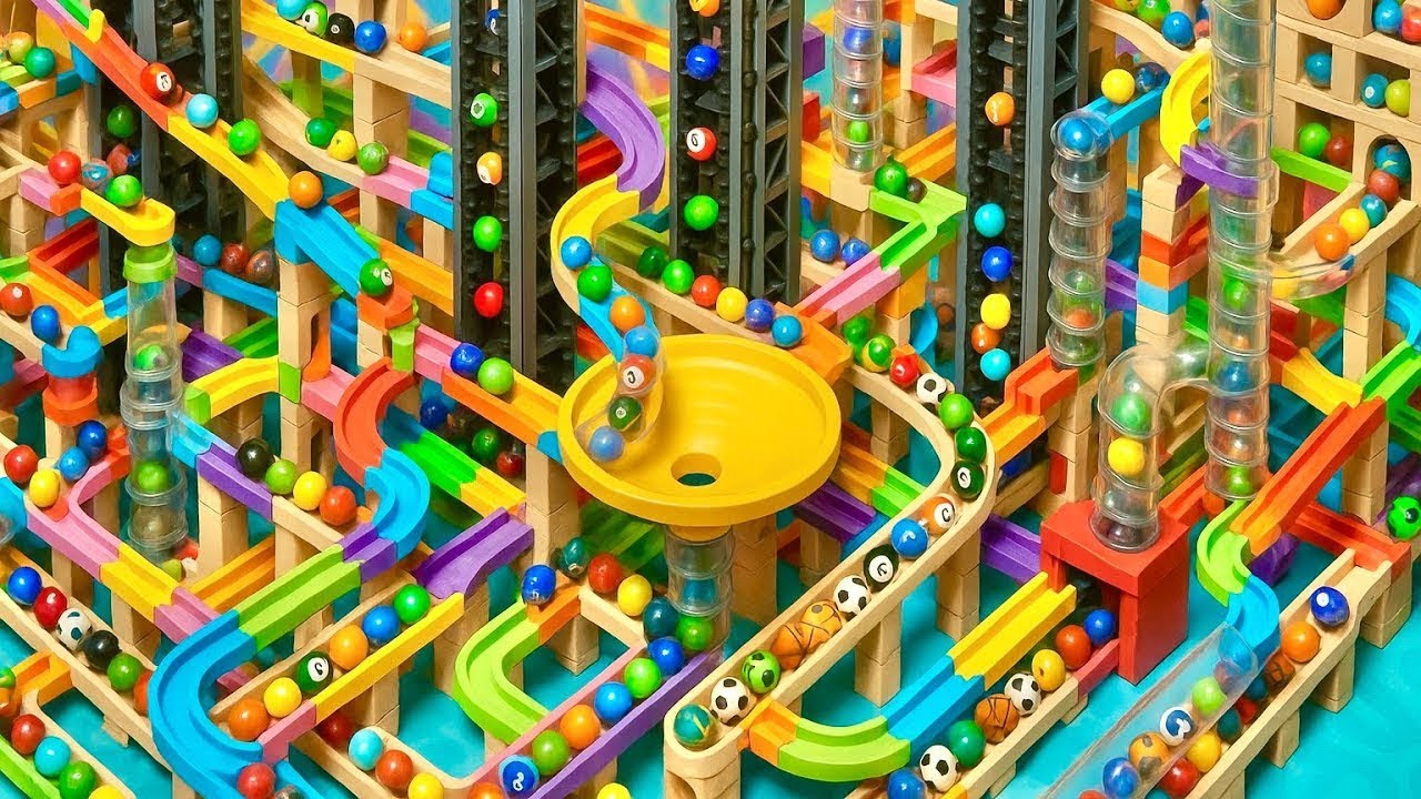 Marble Run Race ASMR Rollercoaster Luminous and Dreams Balls