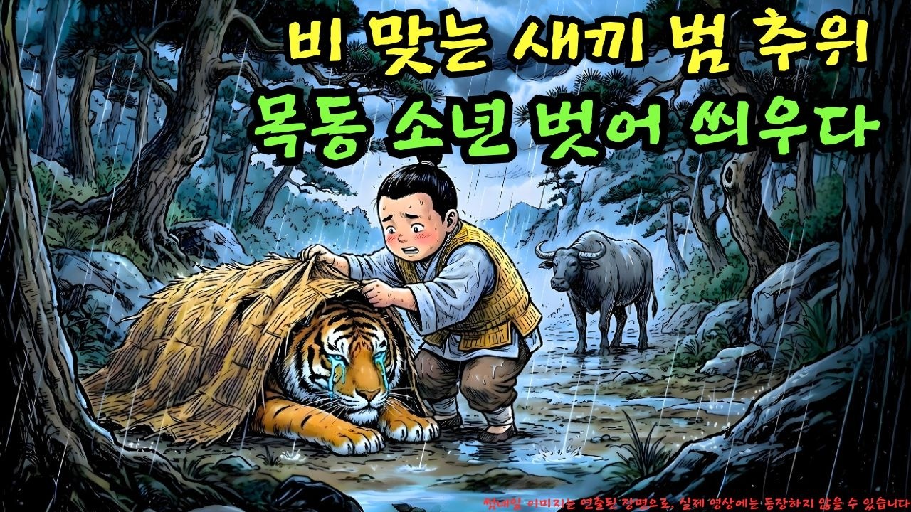 👉 비를 맞고 떨던 새끼 호랑이에게 목동 소년이 입고 있던 도롱이를 벗어 씌워주었다… 이 행동은 과연 위험하지 않을까? | 야담 |옛날이야기 |민담 |전설 | 설화