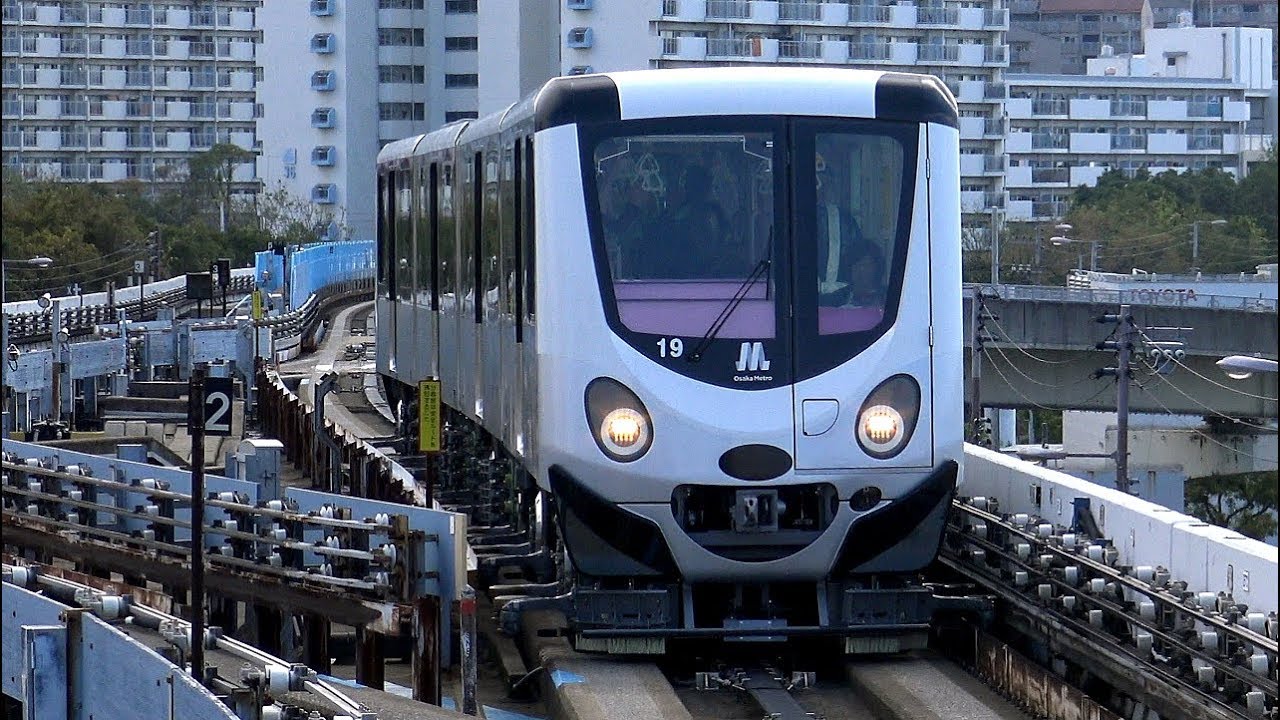 【4K】響くVVVFサウンド!大阪メトロ「ニュートラム」200系電車(東洋IGBT-VVVF)到着・発車シーン集+前面展望映像付き(一駅のみ) 2018.10