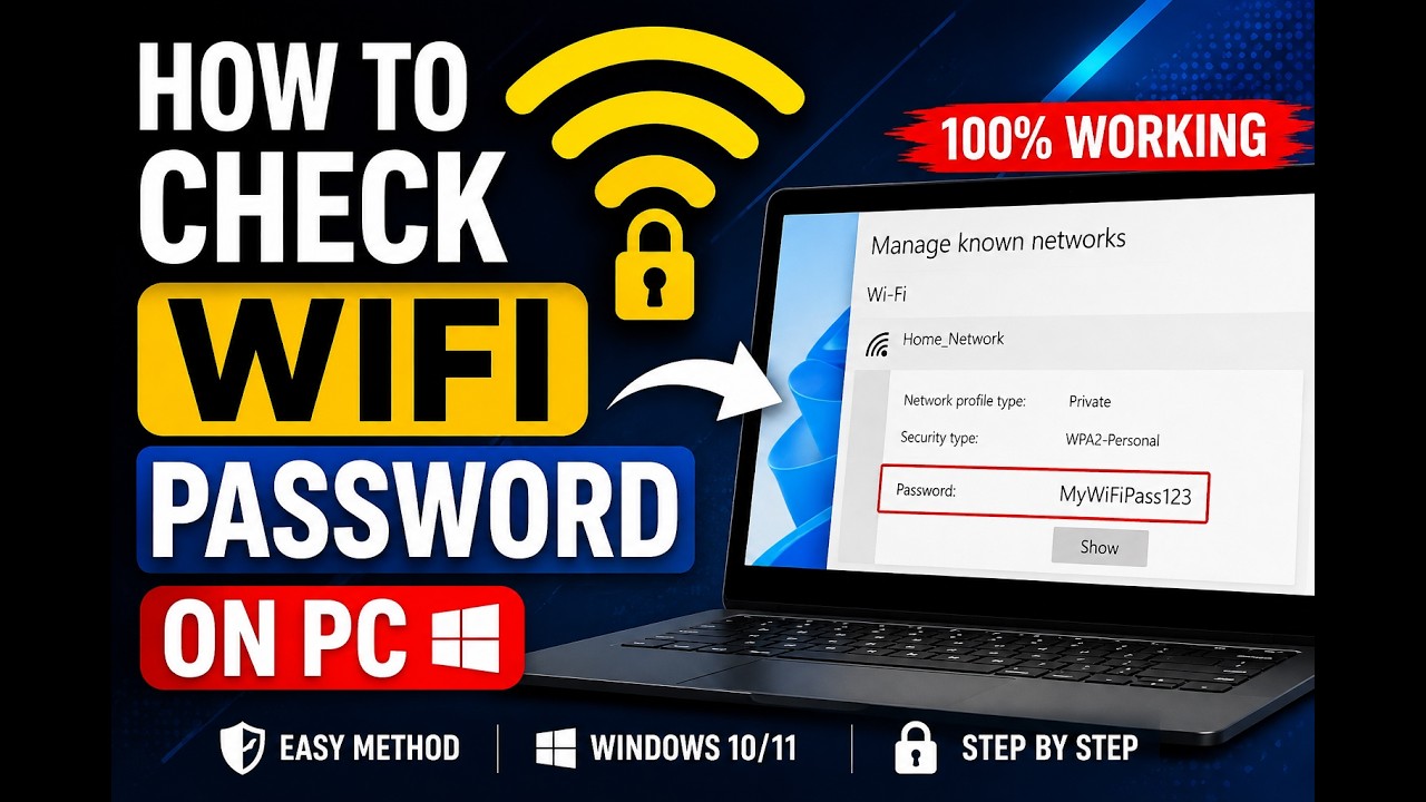 How to Check WiFi Password on Windows 11 & Windows 10 (Easy Method) | View Saved WiFi Password