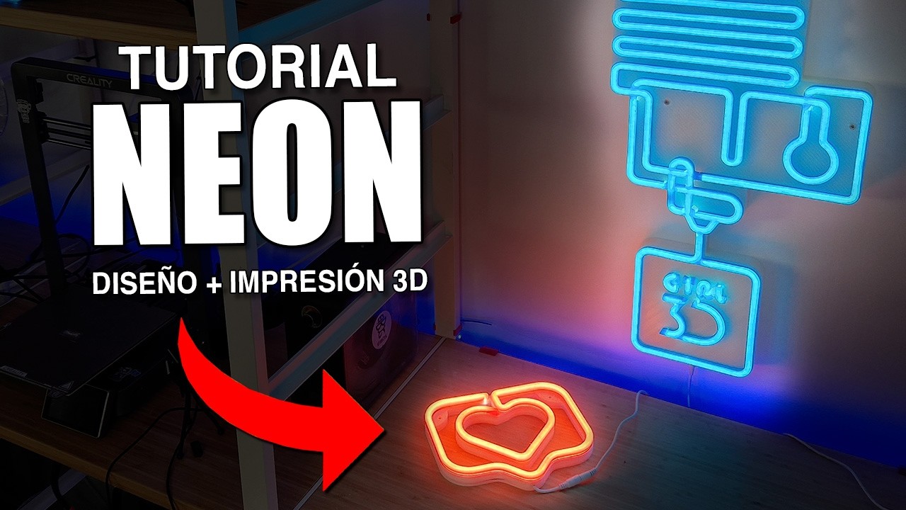 ✅CREA tus propios LETREROS de NEÓN DIY con IMPRESIÓN 3D ✨ Tutorial Diseño FUSION + Cómo Imprimir 3D