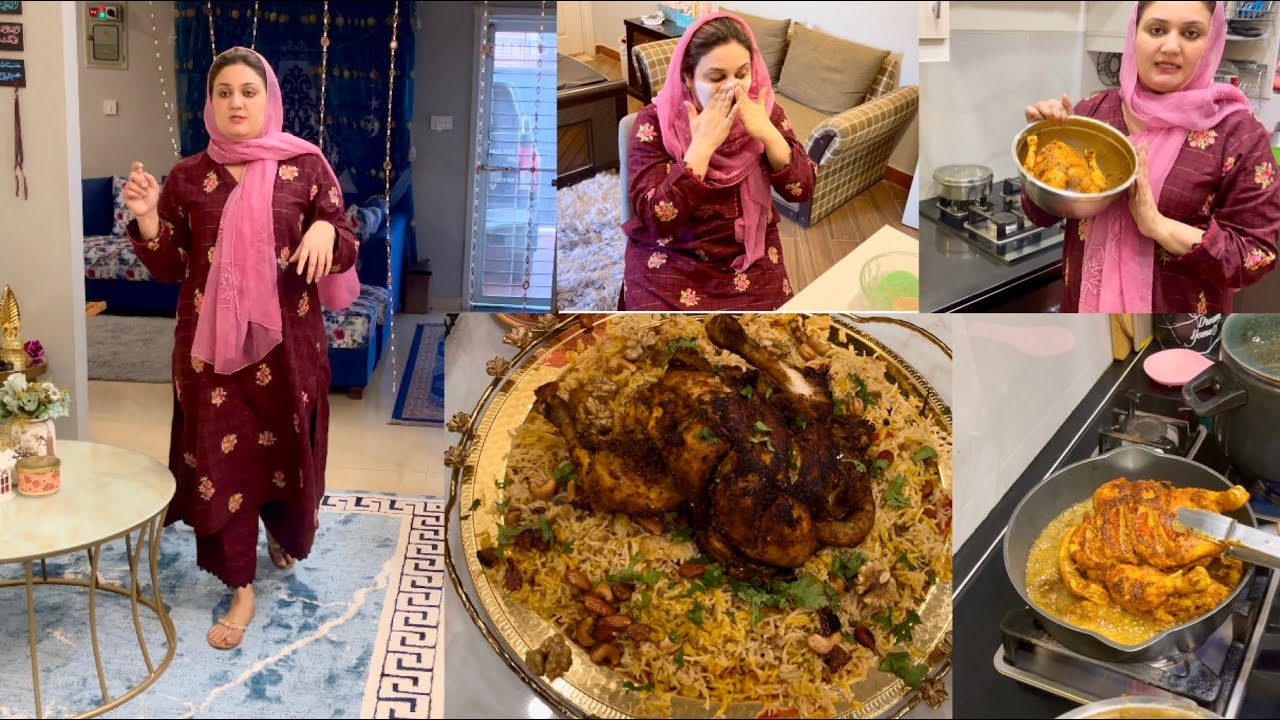 5th Roza ki iftari || Aj apna facial kia || Arabic chicken Mandi Rice Platter