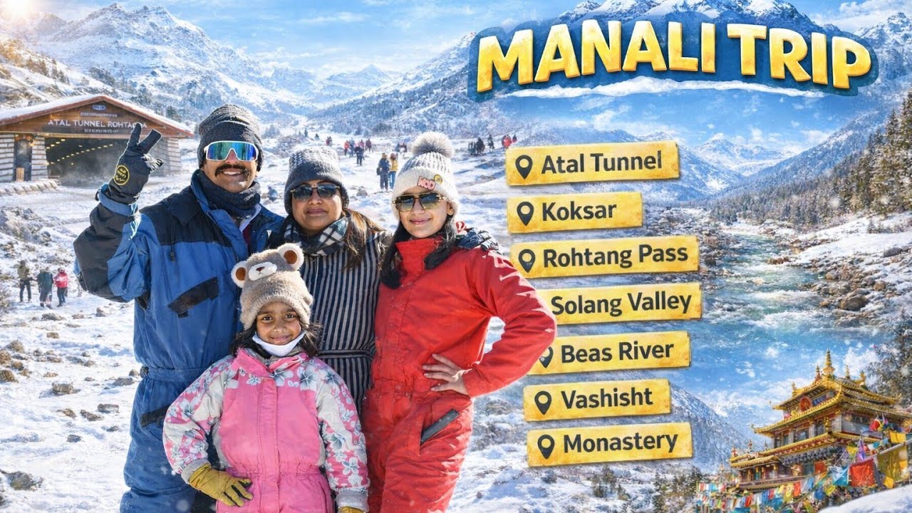 Trip to MANALI ❄️🏔️🥶☃️❤️|| Snow •Mountains•Memories🏔️Don'tmiss this vlog💙#TravelWithFamily||AVTheart