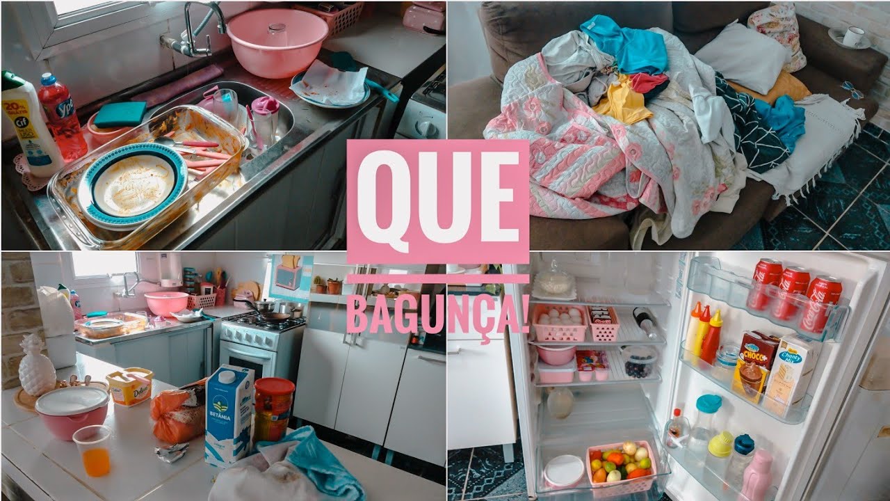 Cansei! Muita bagunça | Faxina completa | Lavei a geladeira!