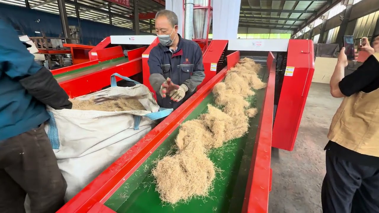 Palm Fiber Cutting Machine #PalmFiberMachine #TextileMachinery # #FiberProcessing