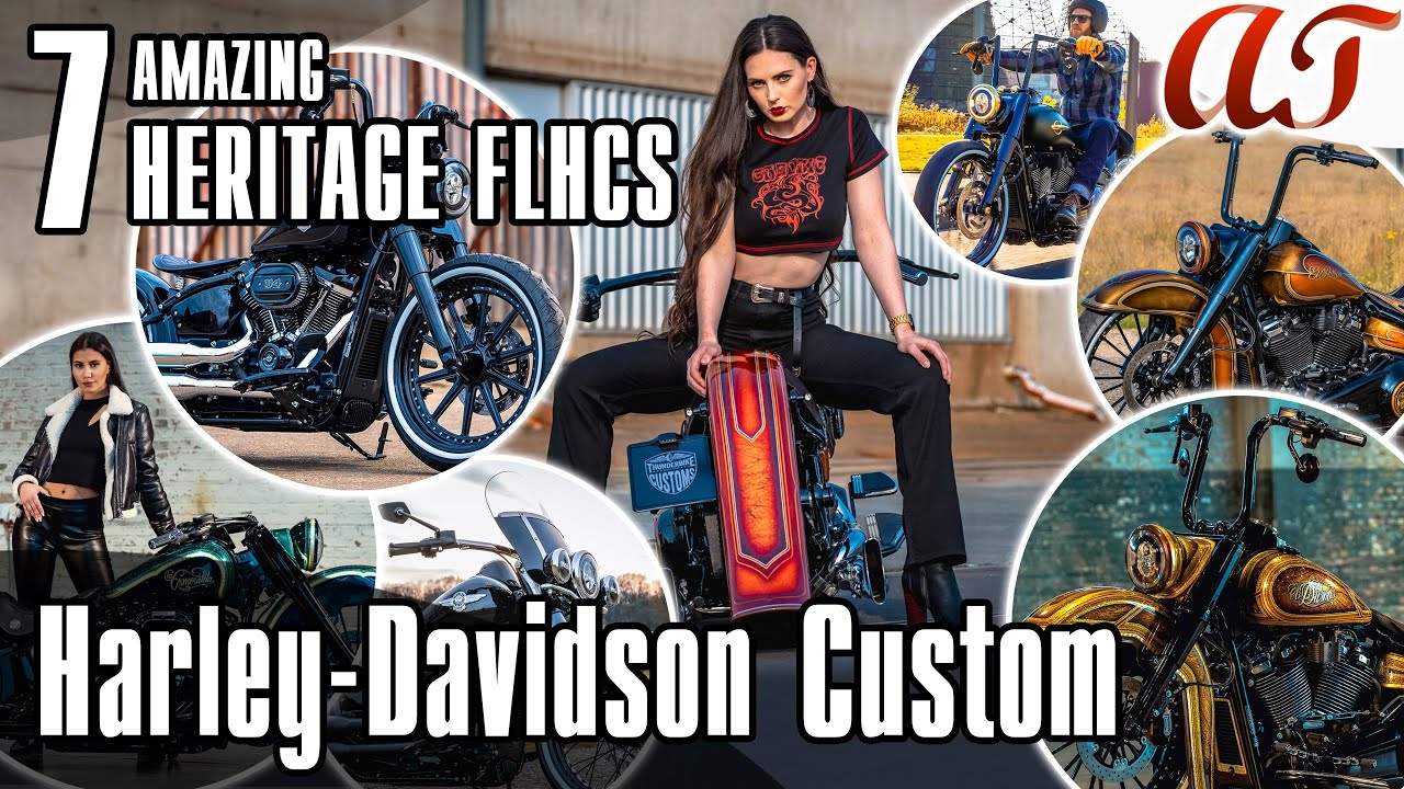 7 УДИВИТЕЛЬНЫХ HARLEY-DAVIDSON HERITAGE FLHCS Custom [4K] * A&T Design