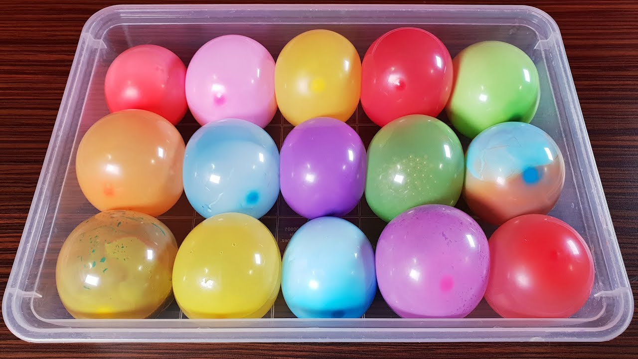Making Slime With Round Balloons - Izabela Stress
