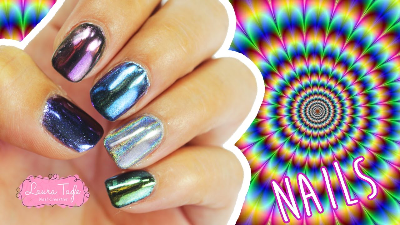 Cómo hacer el Efecto HoloChrome y  Espejo Oro en Uñas