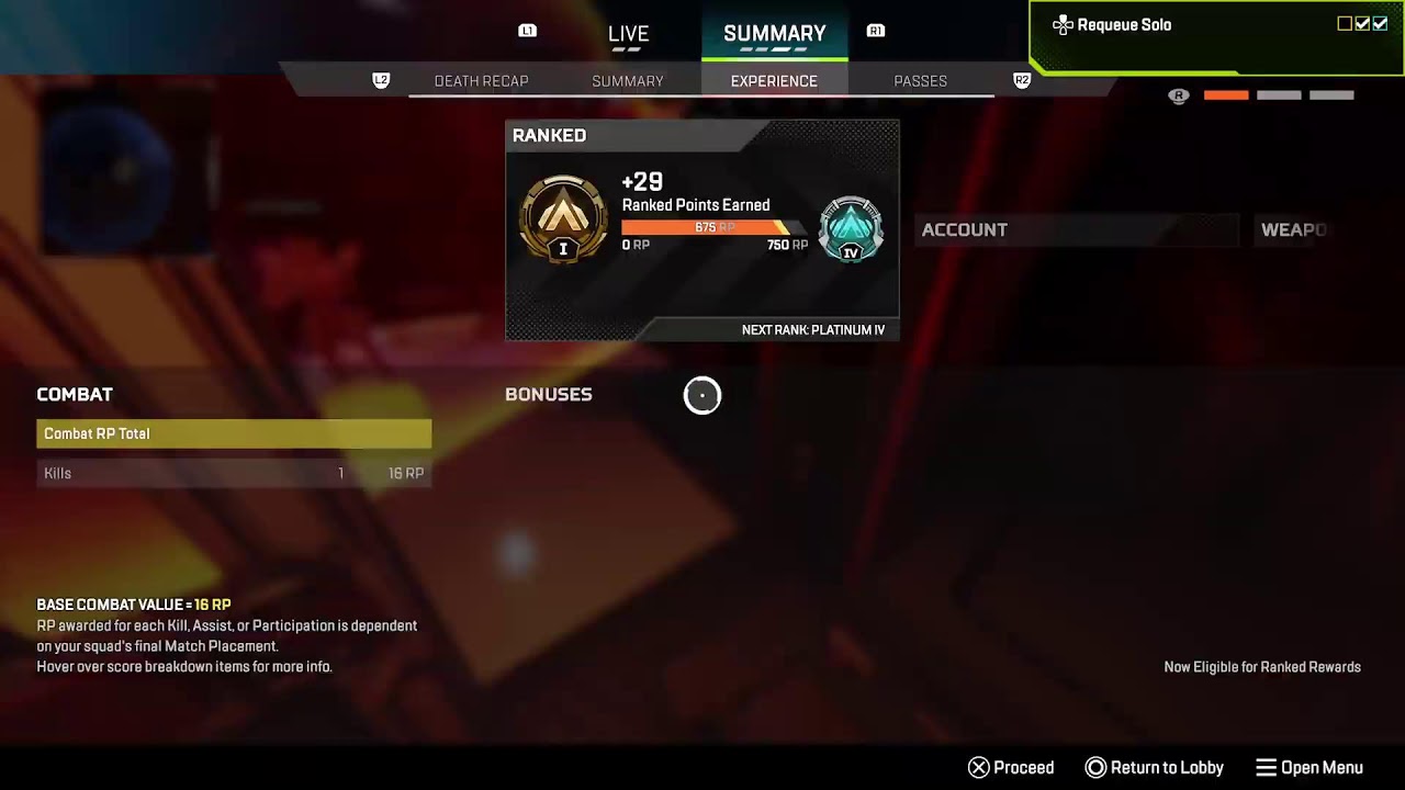 Apex Legends - Road to Platinum solo queue