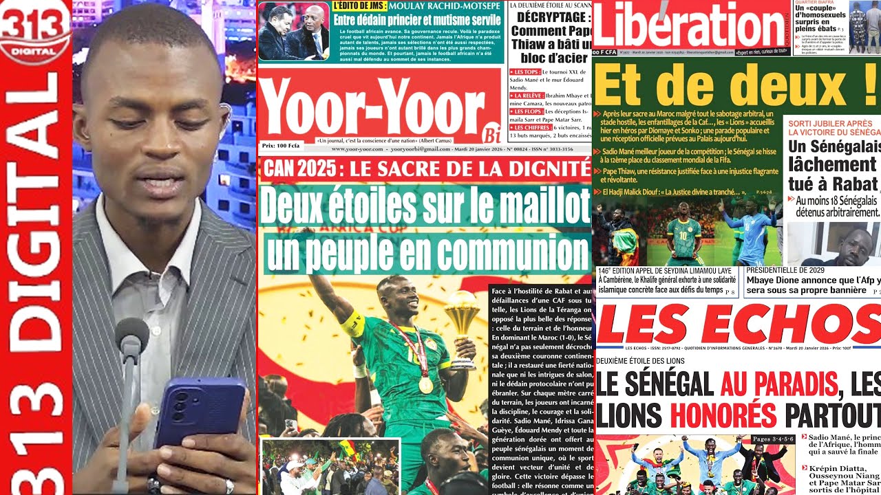 Revue de presse du Mardi 20 Janvier 2026 avec le journaliste Ameth Ba
