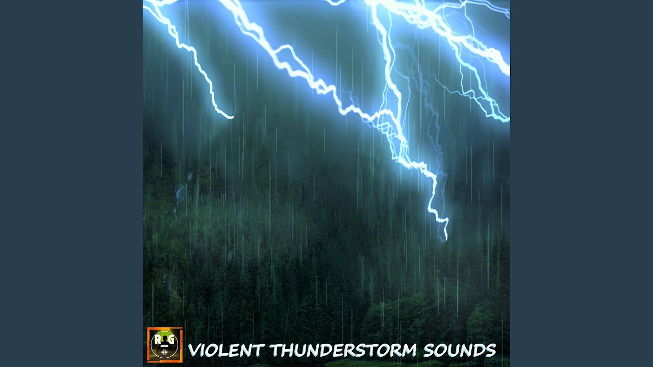 Violent Thunderstorm Sounds with Heavy Rain and Very Strong Thunder Rumble