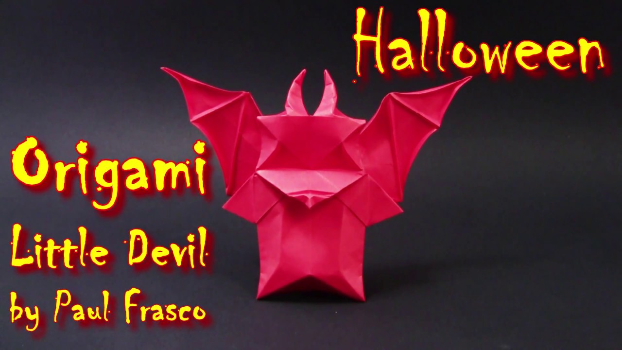 Helloween Origami Como fazer um pequeno diabo de origami / Cómo hacer un origami pequeño diablo