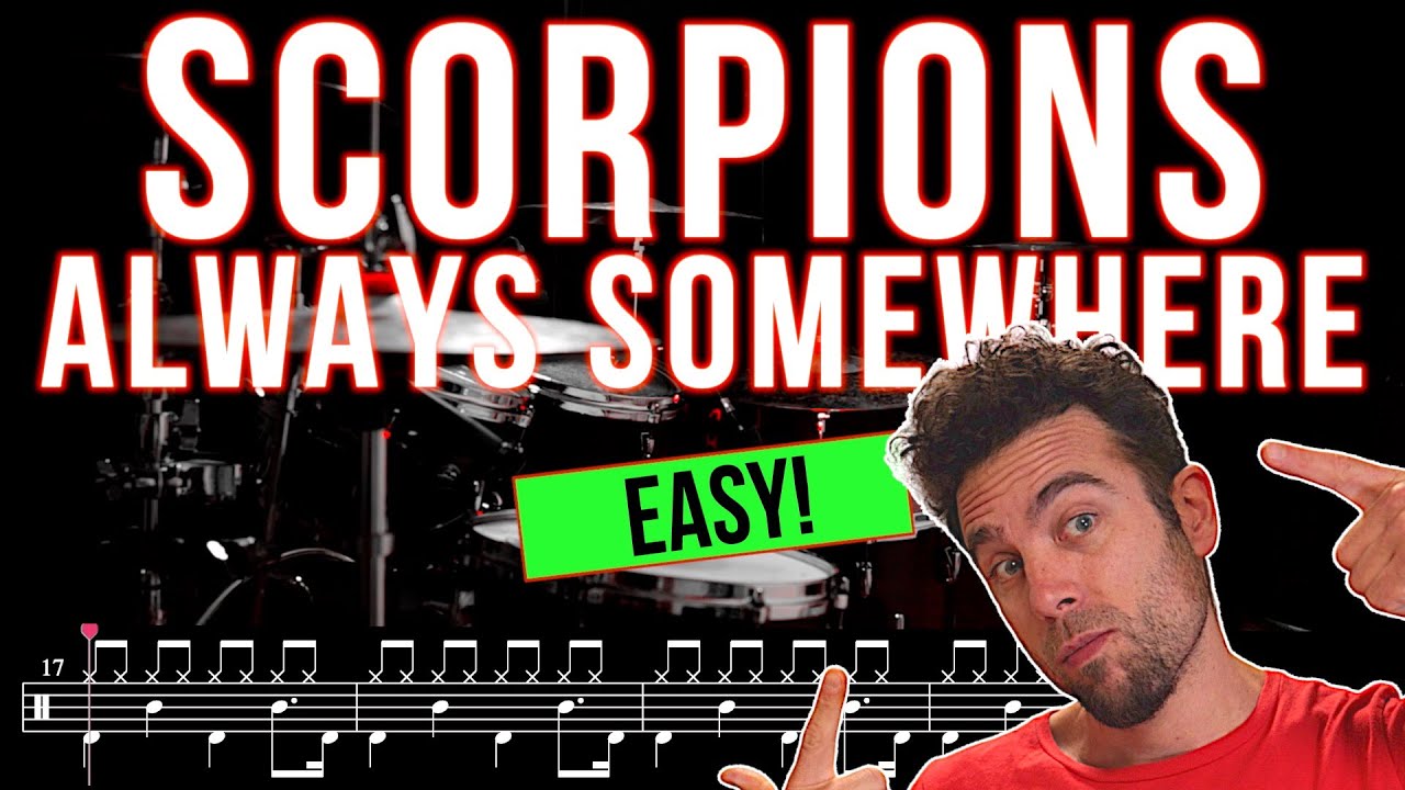 Scorpions - Always Somewhere - Drum cover (with scrolling drum score)