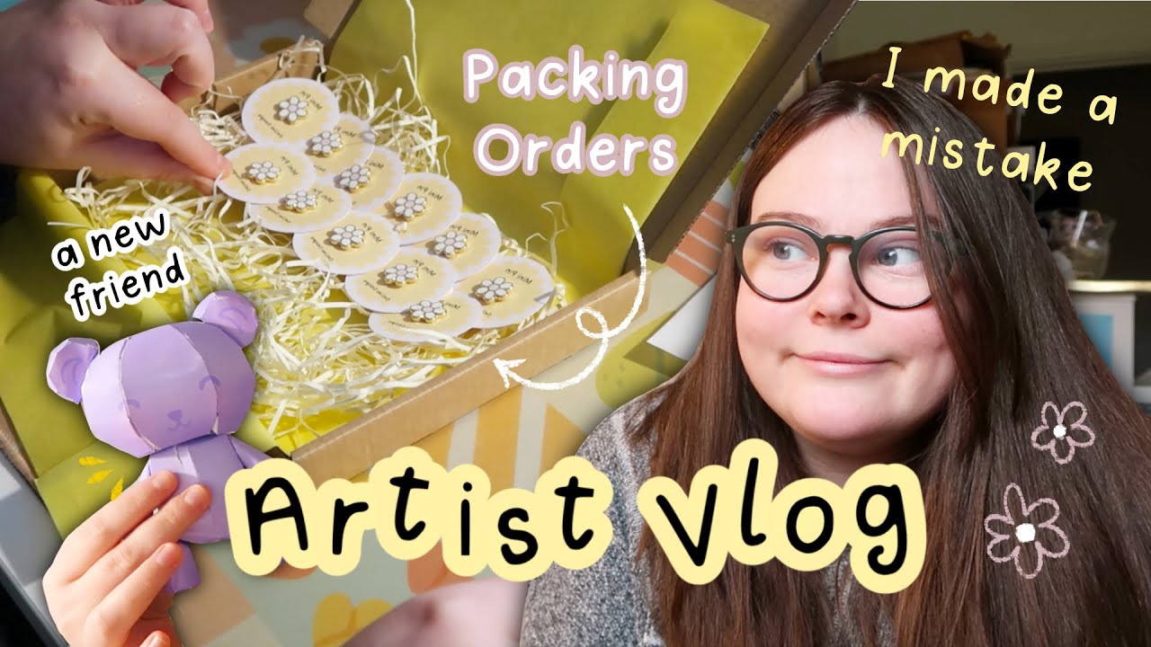 Small Business Studio Vlog - I MADE A MISTAKE! | Wrapping up the new collection & making a friend!
