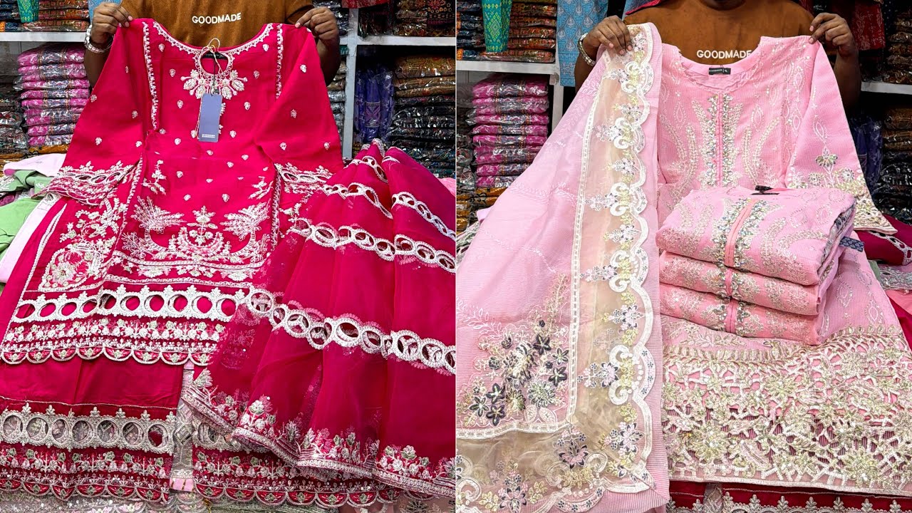 ৫০% ডিস্কাউন্টে রেডিমেড লাক্সারি কাজের ঈদ স্পেশাল থ্রিপিস | Readymade luxury party wear three piece 