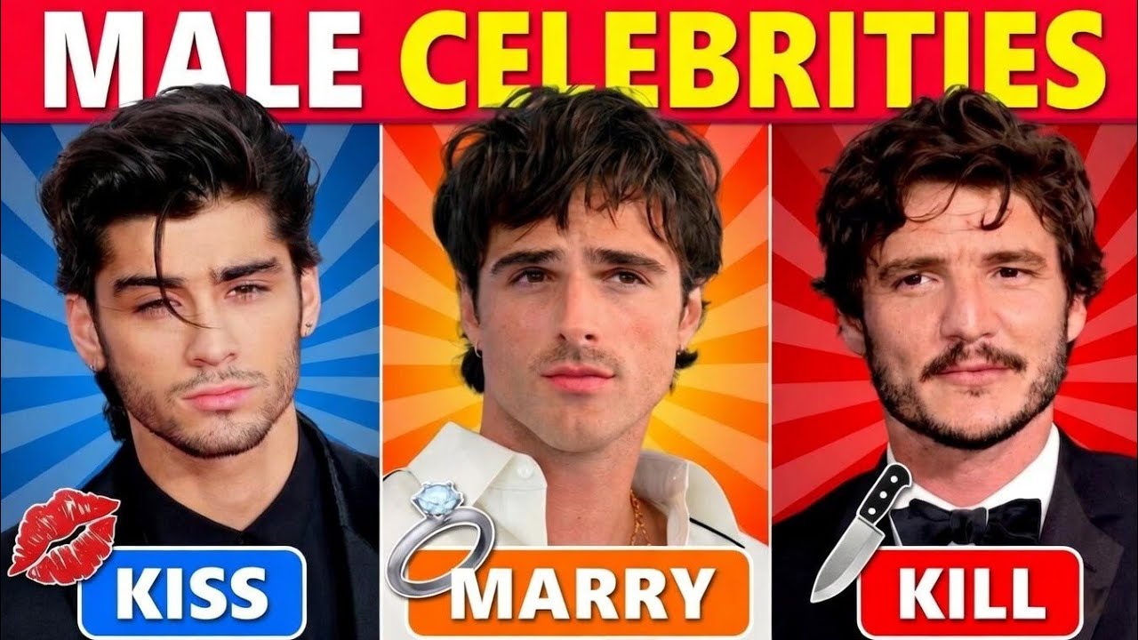 Kiss, Marry, Kill 💋 | MALE CELEBRITIES  CHALLENGE