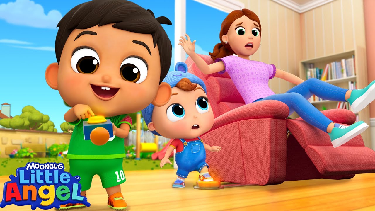 Push the Big Red Button Chaos! | Little Angel Kids Songs & Nursery Rhymes
