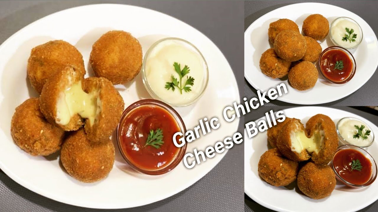 Garlic Chicken Cheese Balls || Cheesy Crispy and  Flavourful Chicken Cheese Balls