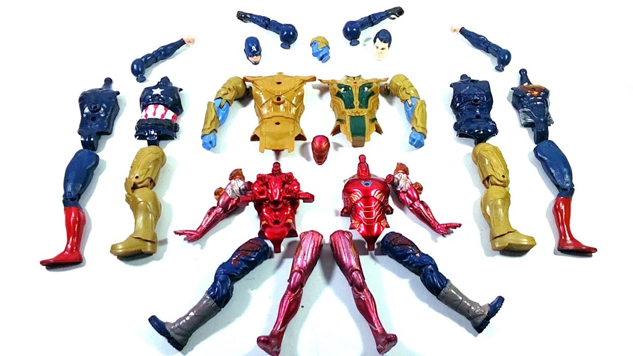 AVENGERS SUPERHERO TOYS THANOS ARMOR VS IRONMAN VS CAPTAIN AMERICA VS SUPERMAN...