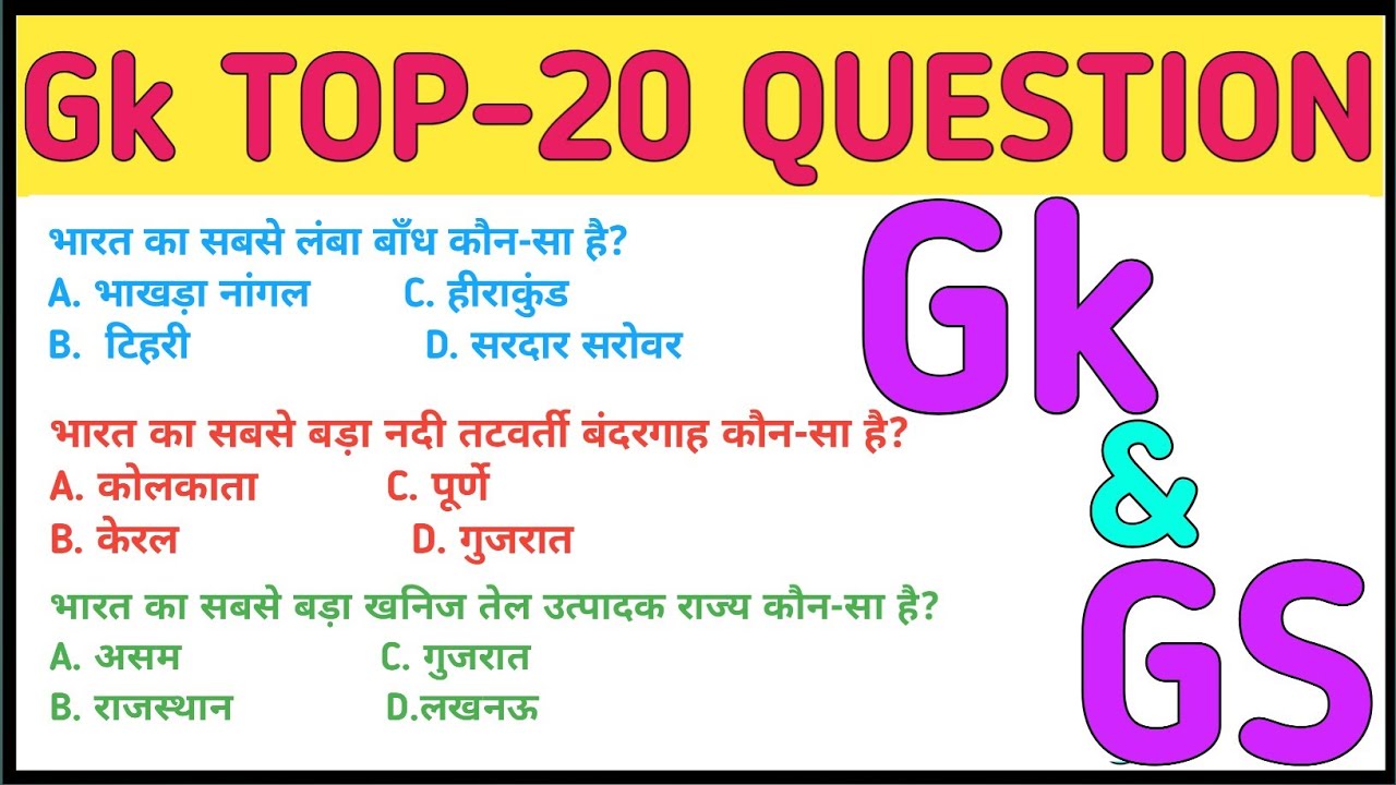 Gk Top 20 Mcq | Gk | General knowledge | सामान्य ज्ञान | GK Quiz | GS | Gk Important 