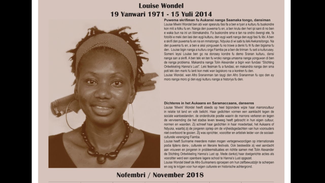 November 2018 - Sranan Icoon Louise Wondel